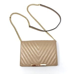 Michael Kors Tan Quilted Leather Crossbody Wallet Purse